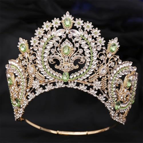 Haarkrone für Damen, Strass, große Brautschmuck, Hochzeit, Schönheitsparty, große Krone, Kopfschmuck, Zubehör Haarkrone für Damen, Strass, große Brautschmuck, Hochzeit, Schönheitsparty, große Krone, Kopfschmuck, Zubehör von Vsadsau