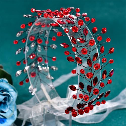Handgefertigte Kopfbedeckung für Hochzeit, Brautschmuck, Haarschmuck, Party-Kopfschmuck, Strass-Stirnband, Hp799, Rot Handgefertigte Kopfbedeckung für Hochzeit, Brautschmuck, Haarschmuck, Party-Kopfschmuck, Strass-Stirnband, Hp799, Rot von Vsadsau
