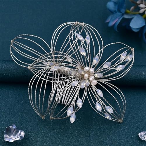 Hp257-S Handgefertigter Blumen-Brautkamm für Damen, Kopfbedeckung, Brautschmuck, Haarschmuck, Hochzeit, Party, Haarschmuck von Vsadsau