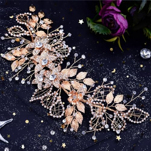 Hp282-G Braut-Haarspange für Hochzeit, Tiara, handgefertigt, Strass, Legierung, Blumenkopfschmuck Hp282-G Braut-Haarspange für Hochzeit, Tiara, handgefertigt, Strass, Legierung, Blumenkopfschmuck von Vsadsau