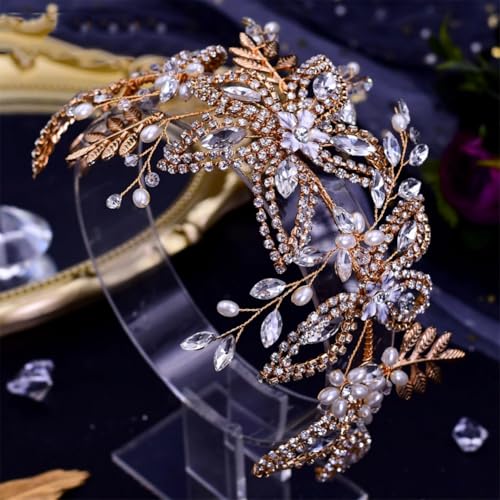 Hp305-G Braut-Haarspange für Hochzeit, Diadem, handgefertigt, Strass, Legierung, Blume, Kopfschmuck Hp305-G Braut-Haarspange für Hochzeit, Diadem, handgefertigt, Strass, Legierung, Blume, Kopfschmuck von Vsadsau