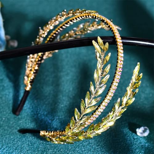 Hp528-Gold Haarreif mit Strasssteinen, modisches Haarschmuck, Party-Haarband, Mädchen, Kopfschmuck von Vsadsau