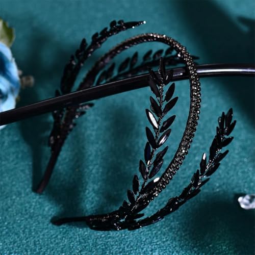 Hp528 Haarreif mit Strasssteinen, modisches Haarschmuck, Party-Haarband, Mädchen, Kopfschmuck, Schwarz von Vsadsau