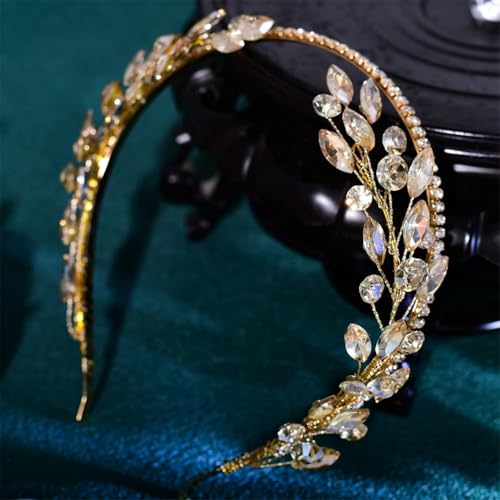 Hp531-Champagner Haarreif für Damen, Brautschmuck, Haarschmuck, Braut-Kopfschmuck, Hochzeits-Stirnband mit Strass, Champagner von Vsadsau