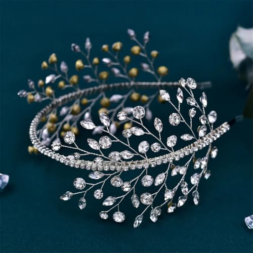 Hp534 Haarreif für Damen, mit Strasssteinen, für Hochzeit, Tiara, Party, Haarschmuck, Braut-Kopfschmuck, silberfarben von Vsadsau