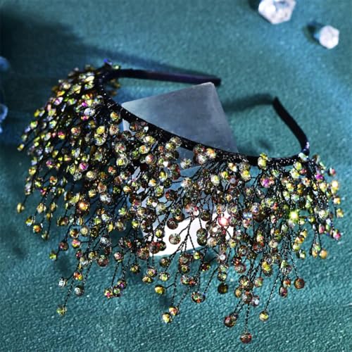 Hp846 Haarreif mit Strasssteinen, handgefertigt, für Hochzeit, Party, Haarschmuck, Schwarz von Vsadsau