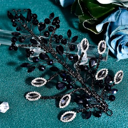 Hp860 Haarreif mit Strasssteinen, für Hochzeit, Party, Haarschmuck, Schwarz von Vsadsau