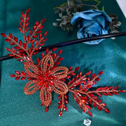 Hp895 Haarschmuck, mehrfarbig, für Hochzeit, Party, Kopfschmuck, Strass-Stirnband für Damen, Rot von Vsadsau