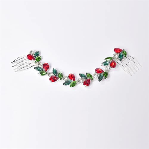 Kristallblumen-Haarschmuck, Geburtstag, Hochzeit, Strass, Braut-Tiara, Kämme, Kopfschmuck, GN, Rot, 1 Stück von Vsadsau