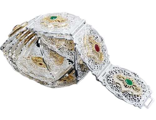 Marokko-Körperschmuck, Kaftan-Gürtel für Damen, Strass, Hochzeitskleid, Taillenkette, goldfarben und silberfarben von Vsadsau