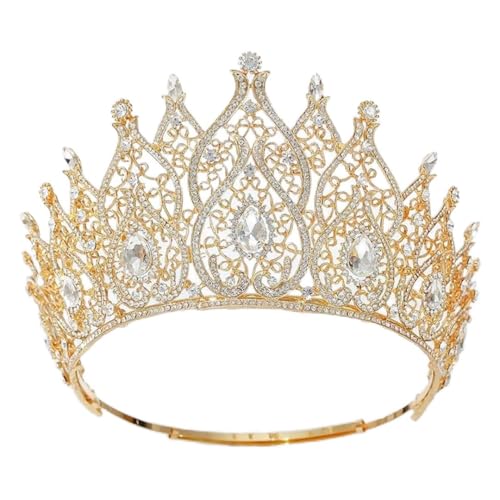 Runde Brautkrone, Tiaras, Kopfschmuck, Braut, Hochzeitskleid, Haarschmuck, Haarschmuck, Haarschmuck, für Damen, verstellbare Größe von Vsadsau