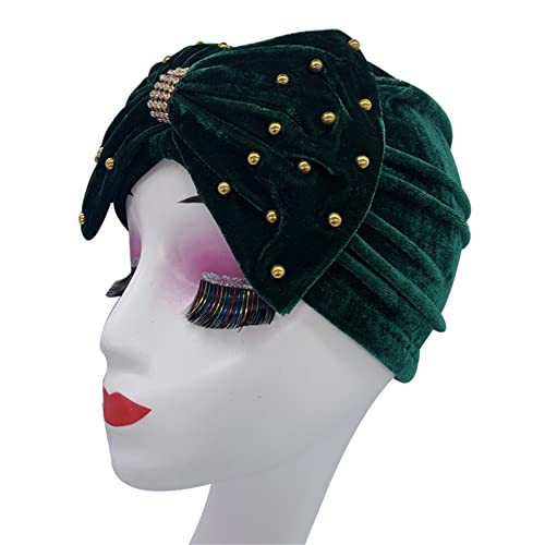 Velours Bowknot Turban Cap Damen Afrikanische Kopfwickel Muslimische Turbane Motorhaube Krebs Chemo Hut von Vsadsau