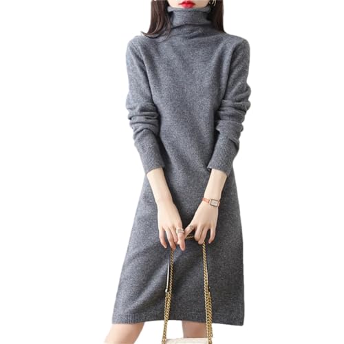 Vsadsau 100% Merinowolle Strickpullover Kleider Frauen Kaschmir Rollkragenpullover Knielänge Strickkleid, Dunkelgrau9, XX-Large Vsadsau 100% Merinowolle Strickpullover Kleider Frauen Kaschmir Rollkragenpullover Knielänge Strickkleid, Dunkelgrau9, XX-Large von Vsadsau