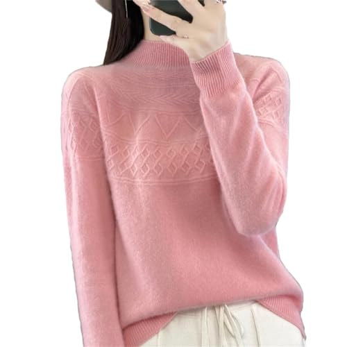 Vsadsau Damen Wollpullover Herbst Winter Halbe Schildkröte Kragen Einfarbig Strickpullover Tops, Pnnrk, XX-Large von Vsadsau