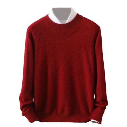 Vsadsau Herbst/Winter Herren Kaschmir Pullover Rundhals Einfarbig Pullover Warme Pullover, rust, Medium von Vsadsau