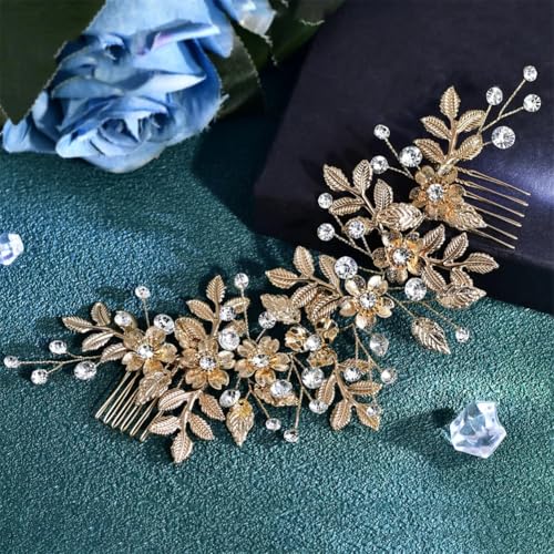 Vsadsau Hp843-G Hochzeits-Haarkamm, Blattlegierung, Braut-Kopfschmuck, Schmuck von Vsadsau