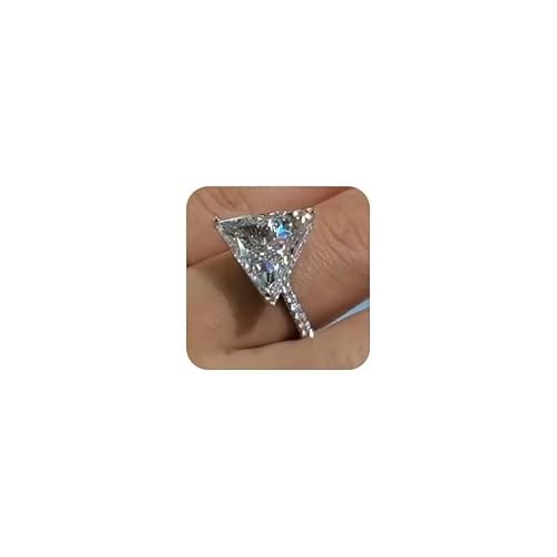 Vsoruln Mode 925 Sterling Silber Glänzender Volldiamantring Einfacher Dreieck Zirkon Damenring Zirkonia Ringe CZ Diamantring Ewigkeit Verlobung Ehering für Frauen (8) von Vsoruln