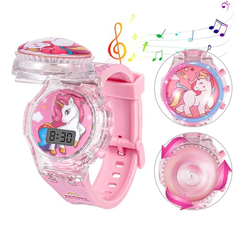 Vspek Kinderuhr Mädchen Digital Uhren für Kinder Armbanduhr Kinder Uhren für Datum Stoppuhr Led Lichter Cute 3D Cartoon Mädchenuhr Uhrenarmband Outdoor Armbanduhr Kinderuhr für ab 3-10 Jahre von Vspek