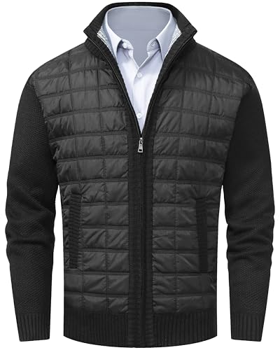 VtuAOL Herren Strickjacke Pullover Casual Full Zip Pullover Strickcardigan mit Taschen, Schwarz, Mittel VtuAOL Herren Strickjacke Pullover Casual Full Zip Pullover Strickcardigan mit Taschen, Schwarz, Mittel von VtuAOL