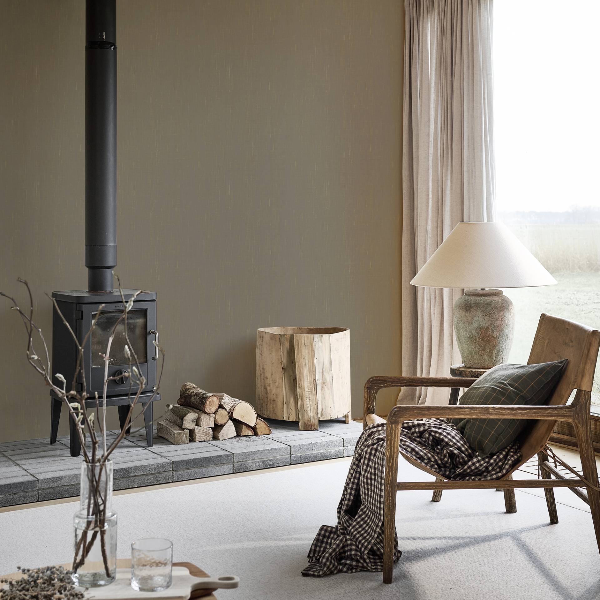 vtwonen Vliestapete "Linnen" unifarben mit Farbeinsatz geprägt Design Tapeten von Vtwonen