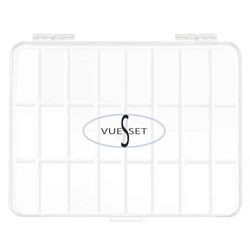 Vueset Leere Gitter-Make-up-Palette mit 24 Abschnitten, ideal für professionelle Haar- und Make-up-Künstler, Lidschatten, Lippenstift, Haar-Accessoires-Palette, weiß, 11.43x10.16x3.175 cm (Pack of 1) Vueset Leere Gitter-Make-up-Palette mit 24 Abschnitten, ideal für professionelle Haar- und Make-up-Künstler, Lidschatten, Lippenstift, Haar-Accessoires-Palette, weiß, 11.43x10.16x3.175 cm (Pack of 1) von Vueset