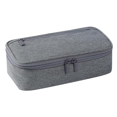 Vuggdt Federmäppchen mit großem Fassungsvermögen – Reißverschluss-Schreibwaren-Organizer – Stift-Organizer, Make-up-Tasche, Schreibtisch-Organizer, Stifteetui für College und Schule, grau, Refer to von Vuggdt