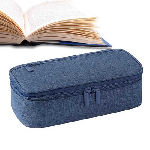 Vuggdt Federmäppchen mit großem Fassungsvermögen – Reißverschluss-Schreibwaren-Organizer – Stift-Organizer, Make-up-Tasche, Schreibtisch-Organizer, Stifteetui für College und Schule, marineblau, Refer von Vuggdt