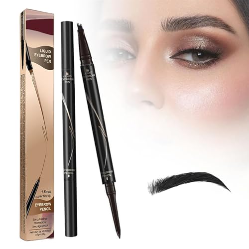 2 in 1 Magic 4 Spitzen Augenbrauenstift, 2024 Neuer wasserdichter 3D Microblading Augenbrauenstift Konturstift, mit 4 Gabelspitzen,Natürlicher, Langlebiger Microblading-Augenbrauenstift (4#) von Vulaop