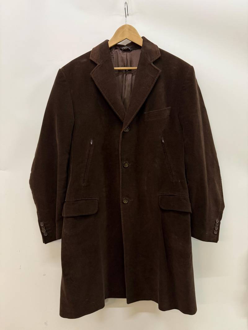 Boggi Milano Brauner Samt Mantel - Tessuto Duca Visconti Di Modrone Hochwertiger Größe M/L von VulgarVizionar