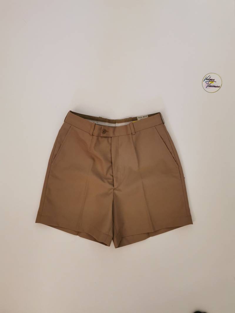 Vintage Paul Boye Hohe Taille Kurze Hose Beige L 31/70Er Jahre Plissiert Gerade Beine Retro Scout Vtg Unisex von VulgarVizionar
