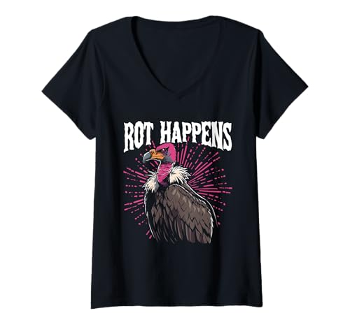 Damen Aasfresser, Motiv: Geiervogel, lustiges Tiermotiv T-Shirt mit V-Ausschnitt Damen Aasfresser, Motiv: Geiervogel, lustiges Tiermotiv T-Shirt mit V-Ausschnitt von Vulture Bird Designs Funny Animals Scavenger