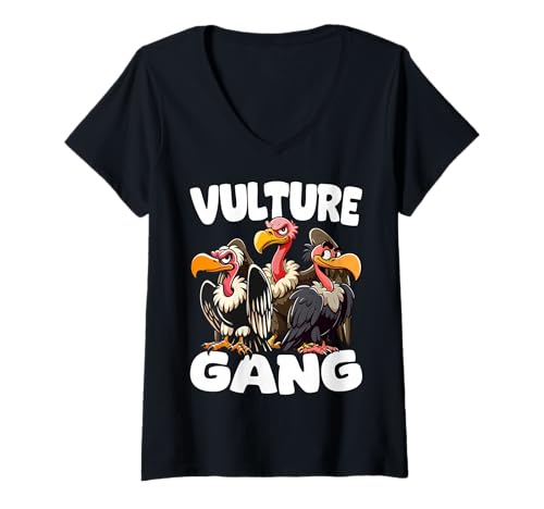 Damen Geier Design Lustige Grafik Wildlife Bird Scavenger T-Shirt mit V-Ausschnitt Damen Geier Design Lustige Grafik Wildlife Bird Scavenger T-Shirt mit V-Ausschnitt von Vulture Bird Designs Funny Animals Scavenger