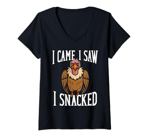 Damen Geier Design Lustige Tiere Grafik Vogel Schnitzel T-Shirt mit V-Ausschnitt Damen Geier Design Lustige Tiere Grafik Vogel Schnitzel T-Shirt mit V-Ausschnitt von Vulture Bird Designs Funny Animals Scavenger