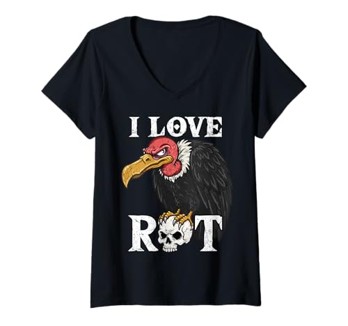 Damen Geier Grafik Lustige Tiere Vogel Design Scavenger T-Shirt mit V-Ausschnitt Damen Geier Grafik Lustige Tiere Vogel Design Scavenger T-Shirt mit V-Ausschnitt von Vulture Bird Designs Funny Animals Scavenger