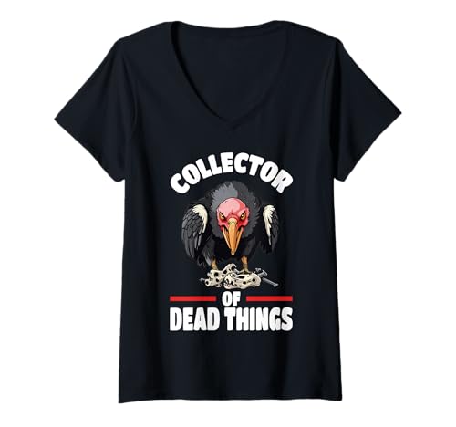Damen Geier Grafik Wildlife Vogel Lustiges Design Scavenger T-Shirt mit V-Ausschnitt von Vulture Bird Designs Funny Animals Scavenger