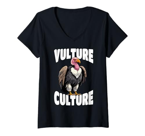 Damen Geier Wildlife Grafik Lustige Tiere Design Schnitzer T-Shirt mit V-Ausschnitt Damen Geier Wildlife Grafik Lustige Tiere Design Schnitzer T-Shirt mit V-Ausschnitt von Vulture Bird Designs Funny Animals Scavenger
