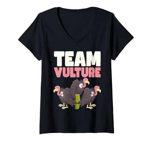 Damen Scavenger Funny Graphic Design Geier Vogel Wildlife T-Shirt mit V-Ausschnitt Damen Scavenger Funny Graphic Design Geier Vogel Wildlife T-Shirt mit V-Ausschnitt von Vulture Bird Designs Funny Animals Scavenger