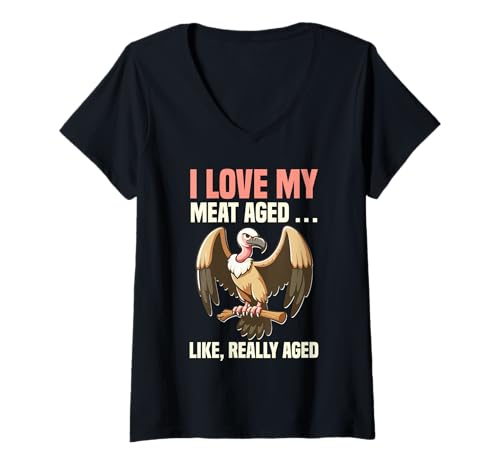 Damen Scavenger Funny Wildlife Design Vogel Geier Grafik T-Shirt mit V-Ausschnitt Damen Scavenger Funny Wildlife Design Vogel Geier Grafik T-Shirt mit V-Ausschnitt von Vulture Bird Designs Funny Animals Scavenger