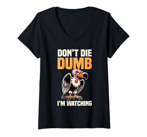 Damen Scavenger Wildlife Design Vogel Geier Grafik Lustig T-Shirt mit V-Ausschnitt Damen Scavenger Wildlife Design Vogel Geier Grafik Lustig T-Shirt mit V-Ausschnitt von Vulture Bird Designs Funny Animals Scavenger