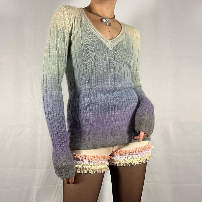 90Er Jahre Missoni Mohair Strickpullover Ombre Pastell V-Ausschnitt Fairy Light Academia Coquette Sweater Top 90Er Jahre Missoni Mohair Strickpullover Ombre Pastell V-Ausschnitt Fairy Light Academia Coquette Sweater Top von VultureVintageNL