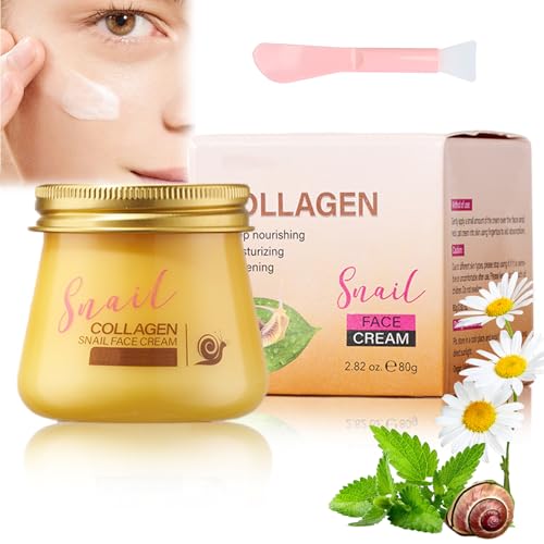Snail Collagen Face Cream, Korean Snail Collagen Rejuvenating Cream, Hydrating Anti-Wrinkle Moisturizing Repair Firming for Women (1 Bottle, 80g) von Vulvv