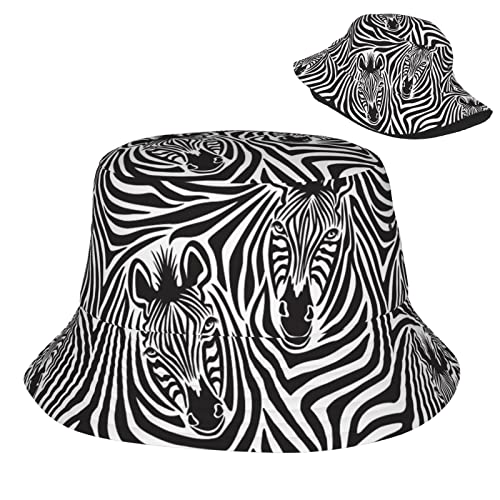 VunKo Boho Bucket Hats für Frauen Sommer Sonne Strand Reise Cap Herren Bucket Hat, Zebra Couple, Einheitsgr��e von VunKo