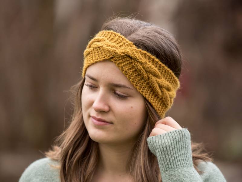 stirnband Mit Schönem Muster Gestrickt von VunaArts