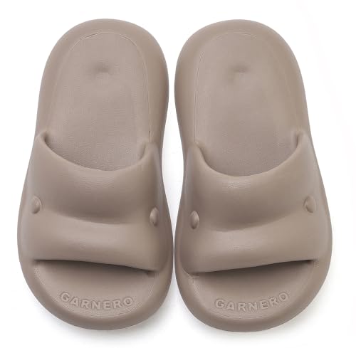 Vunavueya Damen Badeschuhe Herren Plateau Badelatschen Badesandale Sommer Hausschuhe Badeschlappen Strand Schlappen Pantoletten Schuhe Braun 36/37 EU von Vunavueya