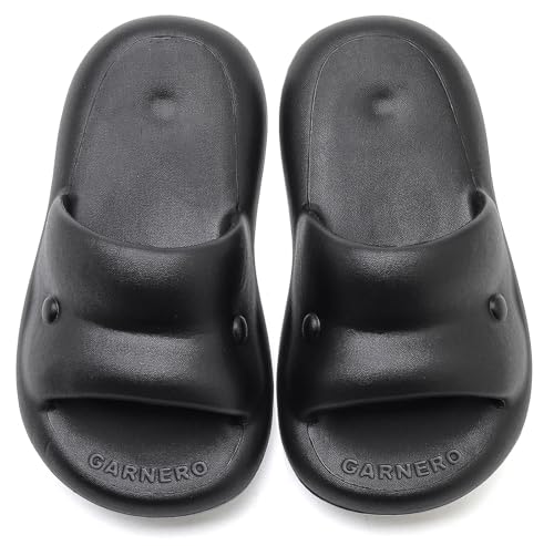 Vunavueya Damen Badeschuhe Herren Plateau Badelatschen Badesandale Sommer Hausschuhe Badeschlappen Strand Schlappen Pantoletten Schuhe Schwarz 40/41 EU von Vunavueya