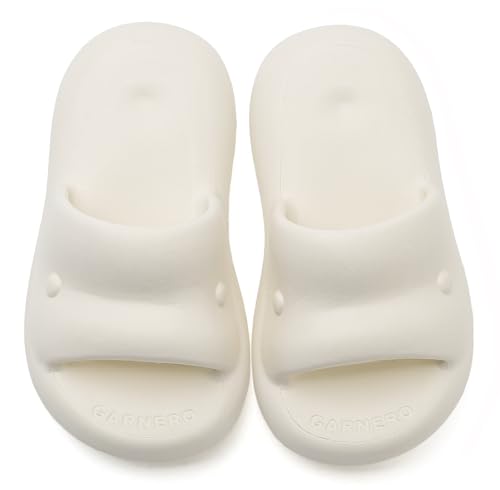 Vunavueya Damen Badeschuhe Herren Plateau Badelatschen Badesandale Sommer Hausschuhe Badeschlappen Strand Schlappen Pantoletten Schuhe Weiß 38/39 EU von Vunavueya