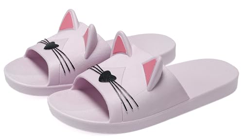 Vunavueya Damen Dusch- und Badeschuhe Badelatschen Herren Badeschlappen Sommer Hausschuhe Slides Badesandalen Strand Pantoletten Schlupf-Hausschuhe Schuhe Violett 39/40 EU(40-41CN) von Vunavueya