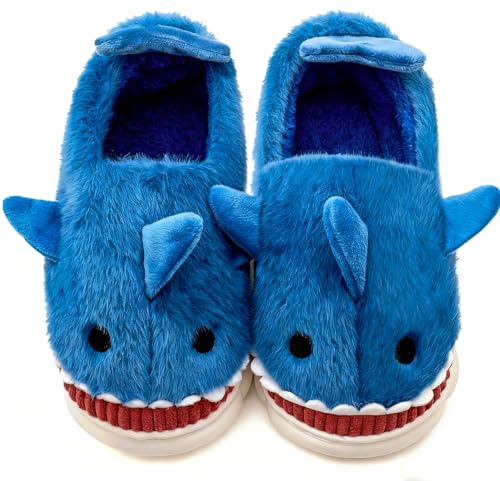 Vunavueya Hausschuhe Damen Warme gefüttert Pantoffeln Herren Winter Plüsch Hausschuh Bequem Baumwolle Slippers Schuhe Blau 43/44 EU_44-45CN von Vunavueya