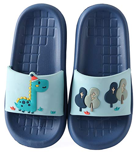 Vunavueya Kinder Dusch- und Badeschuhe Badelatschen Jungen Mädchen Badeschlappen Badesandalen Sommer Hausschuhe Strand Pantoletten Schuhe Blau Cartoons 34/35 EU von Vunavueya