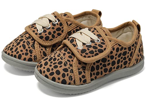 Vunavueya Kinder Hausschuhe Jungen Slip On Canvas Sneakers Mädchen Low-Top Freizeit Halbschuhe Bequeme Schul Schuhe Leopard A 26/27 EU=27CN von Vunavueya